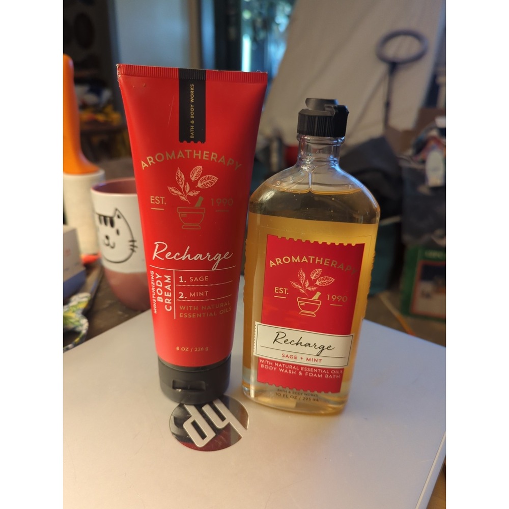 Bath & Body Works Aromatherapy Recharge Body Wash/Foaming Bath & Body Cream